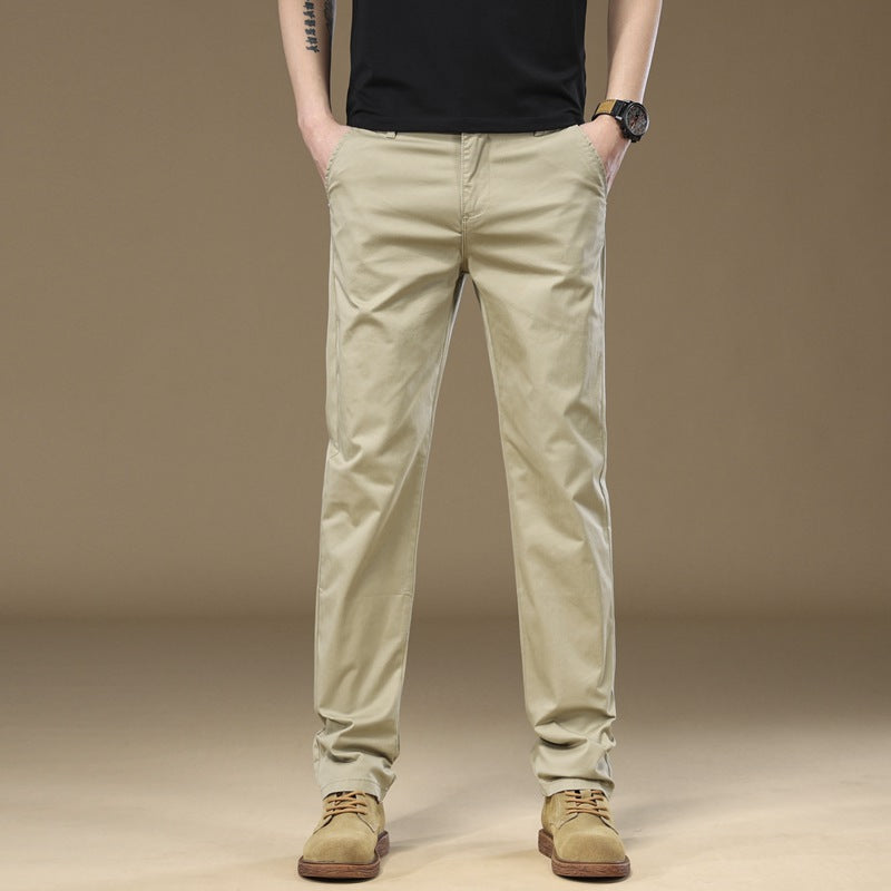 Pantaloni casual da uomo Valstrend, autunno, spessi, slim, dritti, in cotone, pantaloni comodi e alla moda