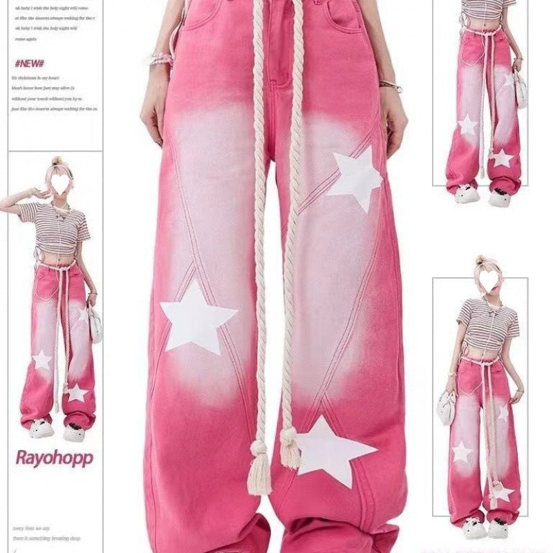Jeans ricamati Dopamine Girls Wear New XINGX di Valstrend, stile giovane e casual con dettagli ricamati colorati.