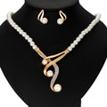 Collana e orecchini con perle in stile europeo e statunitense, gioielli di lusso Valstrend, set di gioielli eleganti.