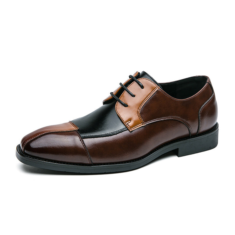 Scarpe da uomo Valstrend in pelle, modello formale casual con punta quadrata, grandi taglie, calzature eleganti e comode.