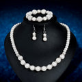 Orecchini e collana da sposa in perle di Valstrend, set da tre pezzi con gioielli eleganti per matrimonio e cerimonia.