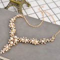 Collana e orecchini da sposa in lega, pietre di diamante e perle, gioielli esplosivi antideflagranti, stile giapponese e coreano.