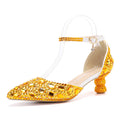 Scarpe da donna Valstrend con punta affusolata, tacco a spillo, dettagli in strass e design multicolore per occasioni speciali.
