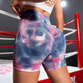 Shorts da yoga senza cuciture Valstrend, color pesca e tie-dye, con fascia alta per sollevare i fianchi, tessuto elastico e comodo.
