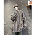 Striped Retro American Loose Round Neck Sweater