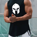 Helmet Print Casual Slightly Stretch Round Neck Tank Top, Men's Tank Top For Summer Outdoor Gym Workout
