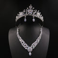 Elegante set di gioielli da sposa Valstrend: corona, collana e orecchini a tre pezzi in stile coreano per matrimonio.