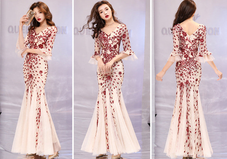 Vestito da sera da ballo stile principessa Valstrend, abito lungo e aderente con dettagli eleganti per occasioni speciali