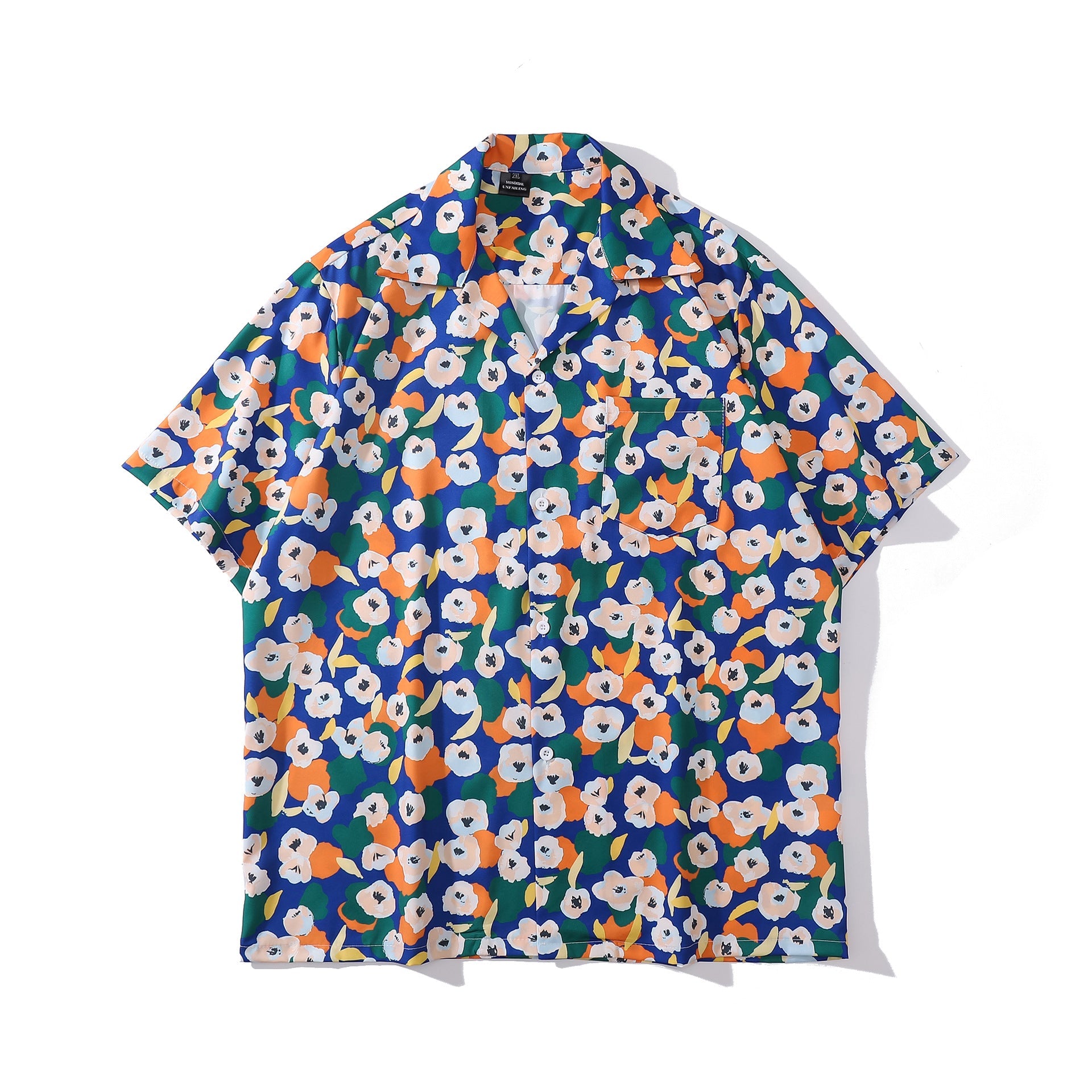 Cuban Collar New Vintage Casual Short Sleeve Printed Shirt Men And Women