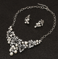 Collana di perle Valstrend, set di gioielli da sposa con collana e orecchini, elegante e raffinato, per matrimoni e occasioni speciali