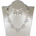 Set di gioielli da sposa con collana e orecchini a farfalla con perle, gioielli da sposa Valstrend, eleganti e raffinati