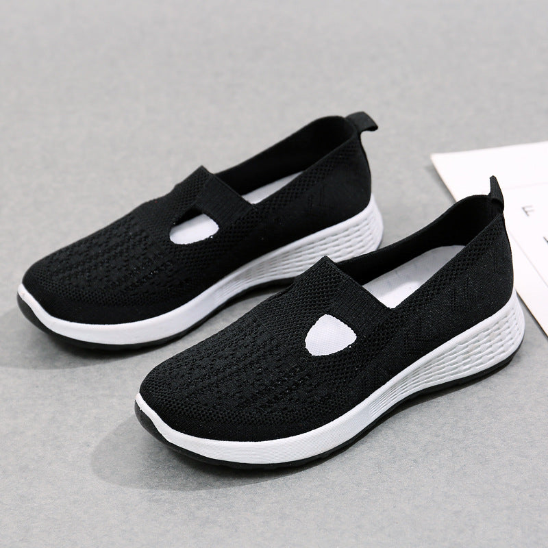 Scarpe da donna Valstrend Old Beijing in tessuto traspirante con suola antiscivolo, scarpe slip-on a bocca bassa e morbide.