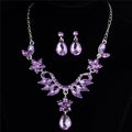 Set di collana e orecchini da sposa in lega con dettagli in diamanti, gioielli da matrimonio di Valstrend shop