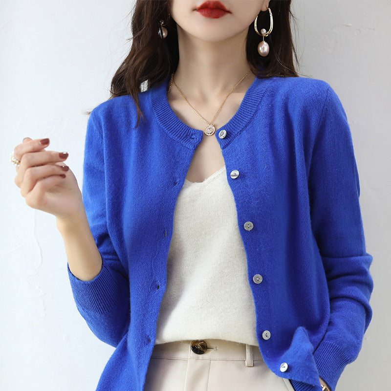 Cardigan donna Valstrend, maglione corto in maglia, stile cappotto, morbido e caldo, ideale per il tempo freddo.
