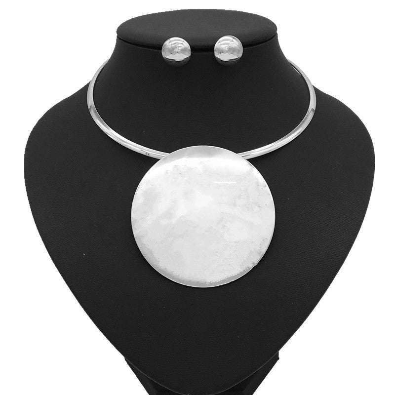Set di collana da sposa Nigeria con pendente a perline in lega, gioielli esagerati e di moda, ideale per occasioni speciali.