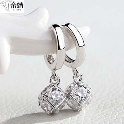 Orecchini in argento sterling S925 con motivo quadrato magico, stile giapponese, pendenti eleganti e dettagli raffinati