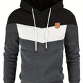 Felpa con cappuccio Valstrend, Hoodie casual con blocchi di colore, tasca a marsupio, ideale per autunno e inverno.