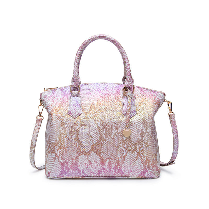 Borsa donna Valstrend a tracolla retrò con motivo rettile, portatile e spaziosa, stile elegante e pratico per uso quotidiano.