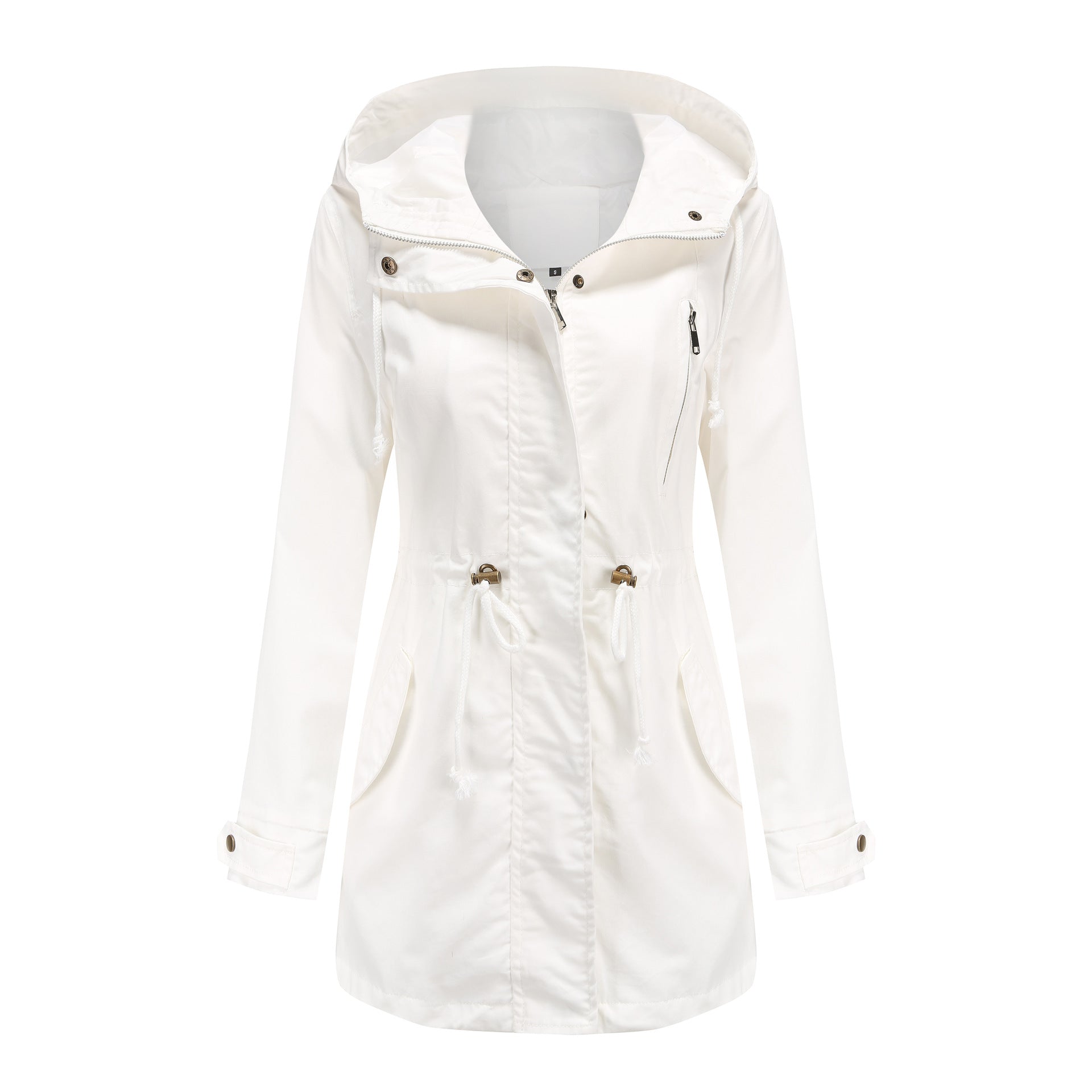 Anorak donna in cotone Valstrend, leggera giacca primaverile e autunnale, con cappuccio e tasche, in tessuto morbido e traspirante