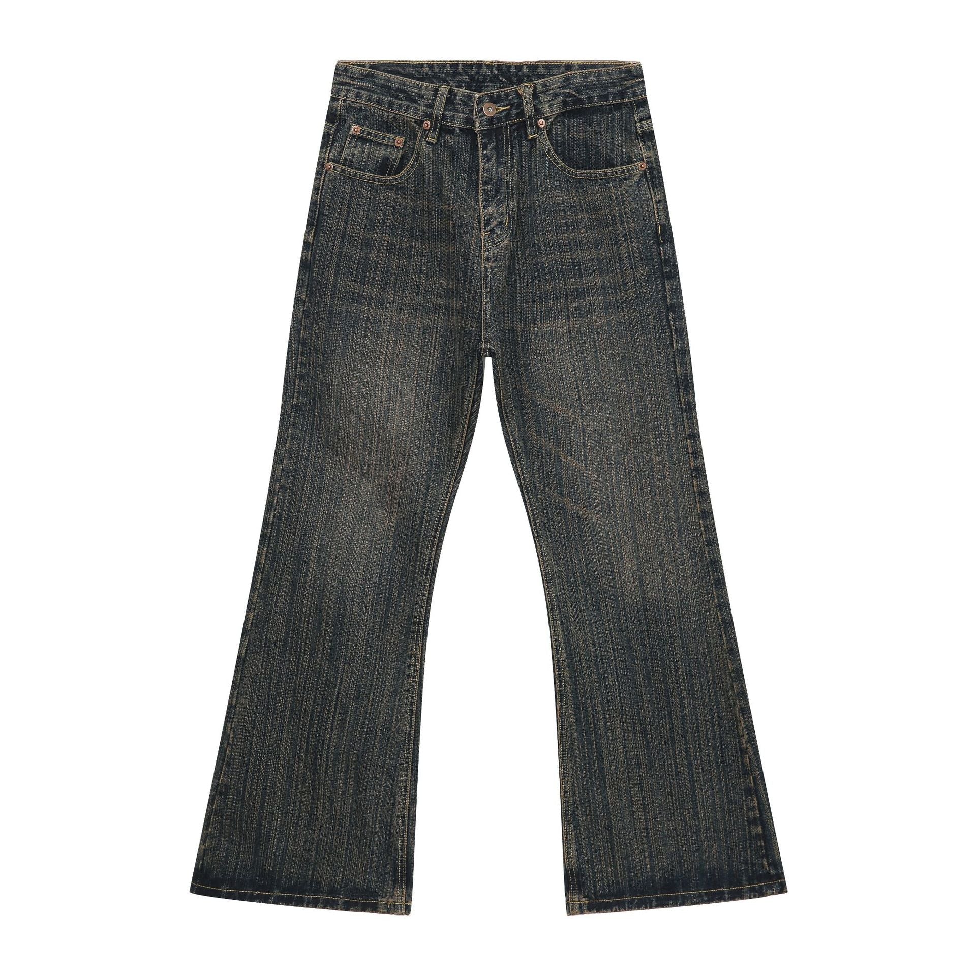 Jeans Valstrend Shop in stile retrò americano leggermente a campana, in pelle sintetica di alta qualità, con dettagli classici e stile vintage