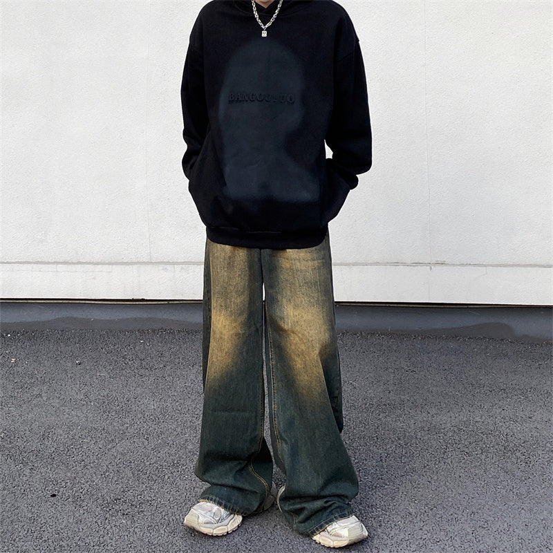 Men's Fashionable Retro Distressed Gradient Jeans