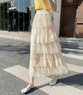Women's High Waist Mesh Tiered Skirt