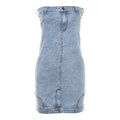 Top corto in denim stile europeo e americano con cintura, abbinato a una borsa a tracolla slim e sexy, vestito da Valstrend shop