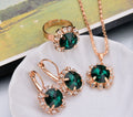 Set di gioielli Valstrend con collana, orecchini e anello rotondi con cristalli, stile moda Europa e America, gioielli alla moda.