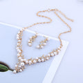 Orecchini e collana con perle e diamanti in stile europeo e americano, look elegante da sposa, marchio Valstrend.