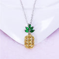 Set di orecchini e collana con ananas di cristallo e cocco, stile tropicale, marchio Valstrend shop, dettaglio elegante e colorato