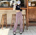 Jeans viola da donna Valstrend, a vita alta e slim fit, con tessuto elasticizzato e dettagli classici.