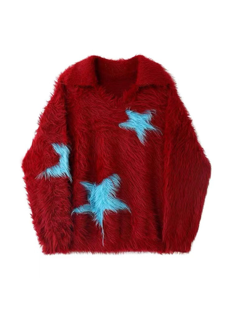 Maglietta rossa a maniche lunghe Valstrend con collo rotondo, stile giovane e casual, perfetta per un look trendy e cool.