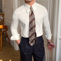 Camicia da uomo Valstrend, slim fit, con colletto ampio a punta e maniche lunghe, stile business elegante.