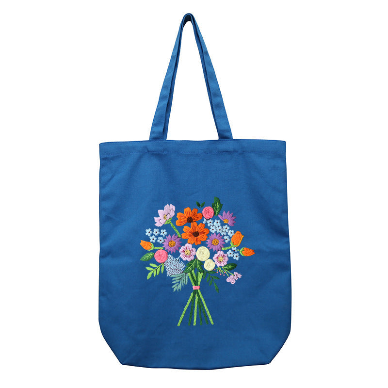 Borsa a tracolla in tela con ricami fatti a mano, materiale per bricolage, stile artigianale, marca Valstrend Shop.