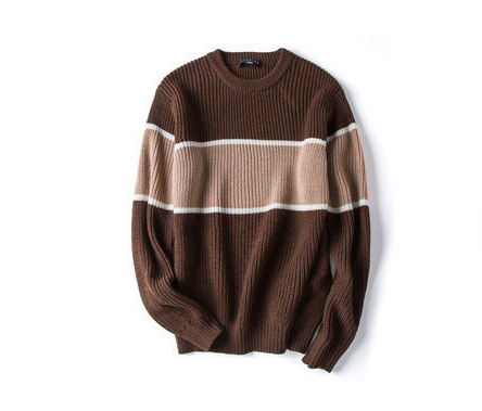 Maglione rosso a collo rotondo da uomo, stile casual e largo, in tessuto traspirante, moda autunno e inverno, marca Valstrend.