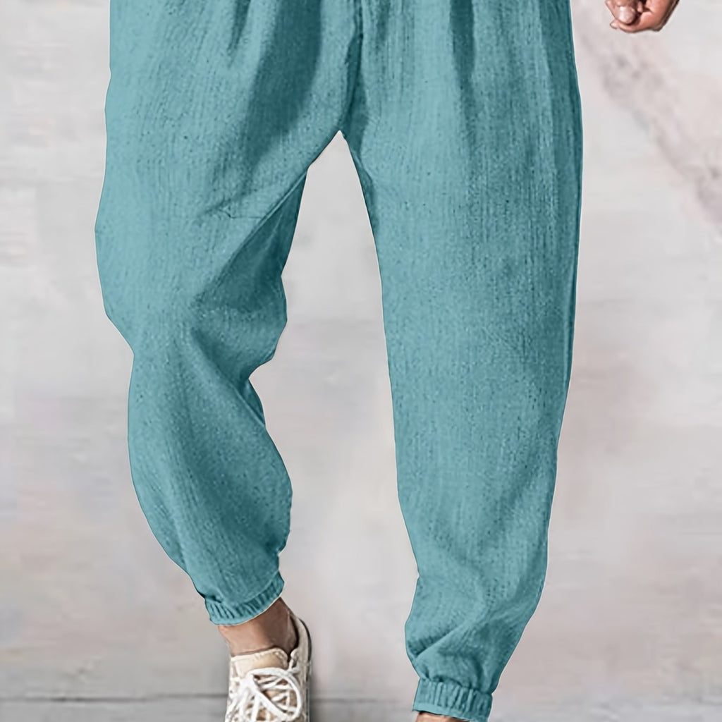 Joggers in tessuto lavato e strappato da uomo Valstrend, pantaloni casual a vita bassa con tasche e cintura coulisse.