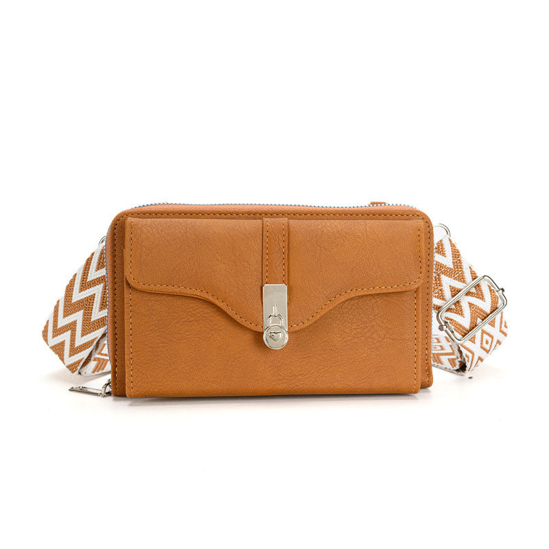 Borsa a tracolla per donna Valstrend, grande capacità, formato quadrato, con scomparti e tracolla regolabile, tessuto resistente
