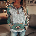 Maglione con cappuccio a collo a V in stile europeo e americano, stampa autunnale e invernale, marca Valstrend.