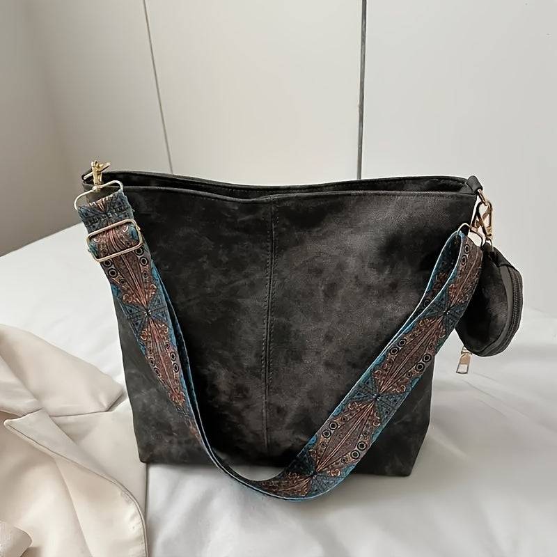 Elegant Fashion Tote Bag, Large Capacity Shoulder Handbag, Solid Color Faux Leather, Zip Closure, Ideal for Travel and Gift, Women's Handbag, Polyester Lining, No Oil Edging, Hand Wash or Dry Clean, Black