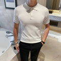 T-shirt estivo slim-fit con scollo a V in seta di ghiaccio solida, uomo, marca Valstrend, tessuto leggero e traspirante