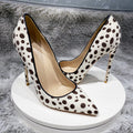 Scarpe da donna con tacco alto Valstrend in pelo di cavallo, dettagli eleganti e stile sofisticato.