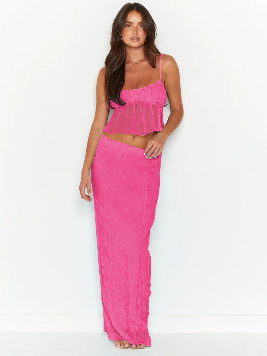 Gonna a portafoglio donna Valstrend con gonna con bretelle, stile fashion e abbigliamento femminile elegante e moderno