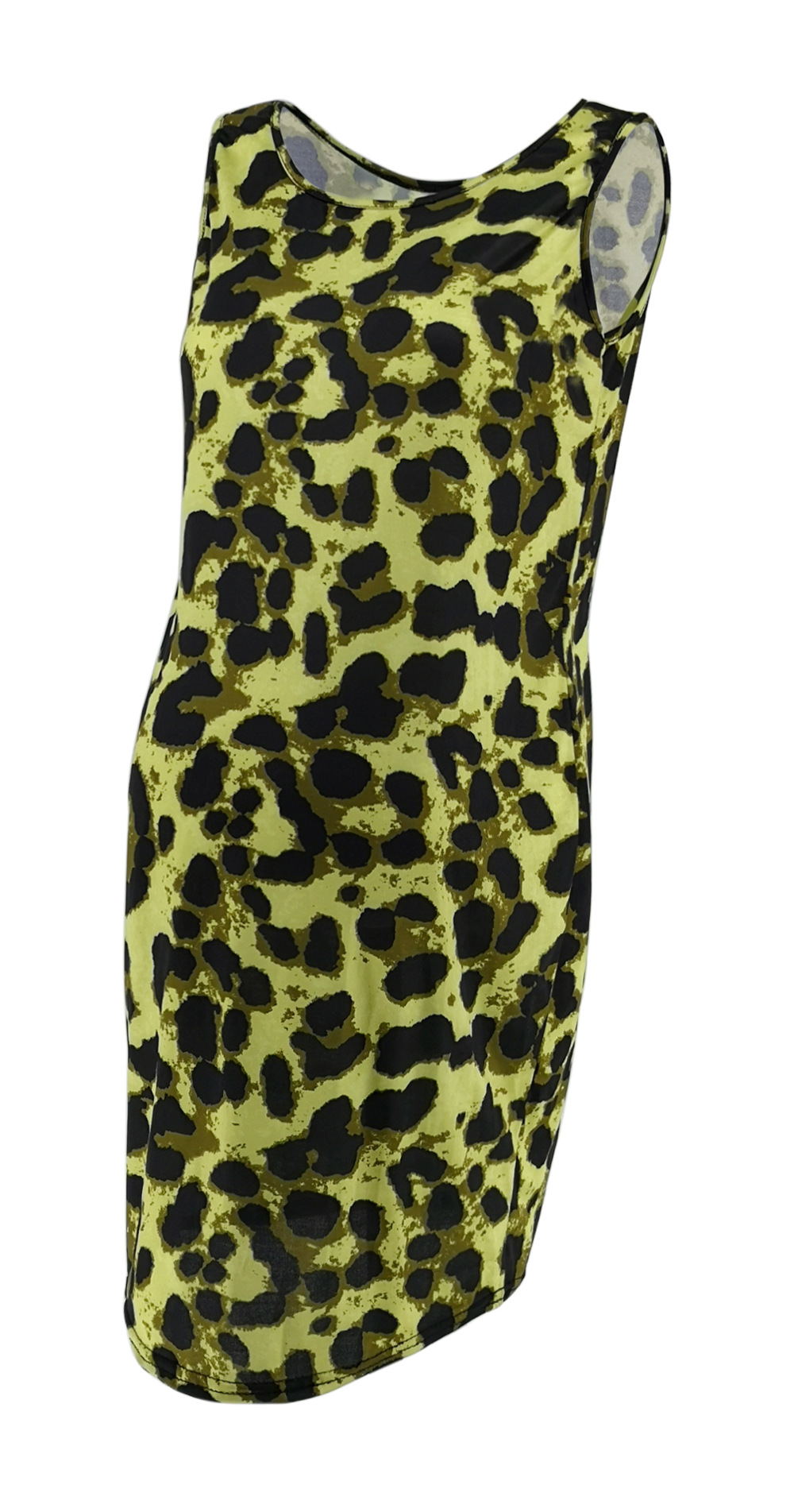 Vestito leopardato estivo senza maniche per donne incinte, marca Valstrend, abbigliamento comodo e alla moda.