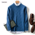 Maglione di lana da uomo Valstrend con collo rotondo, vestibilità ampia e tessuto caldo, ideale per l'inverno.