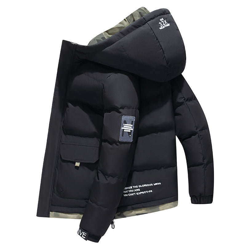 Cappotto imbottito in cotone da uomo di tendenza autunno-inverno, spessa e calda, vestibilità moderna, marca Valstrend.