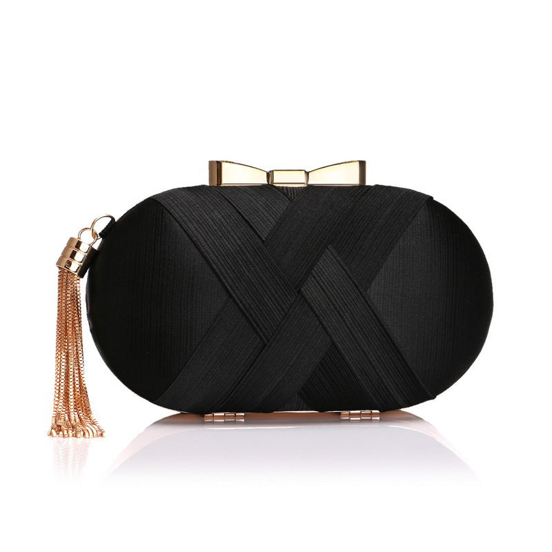 Borsa da sera con nappine Valstrend, elegante borsa da banchetto europea e americana, con manico e dettagli raffinati