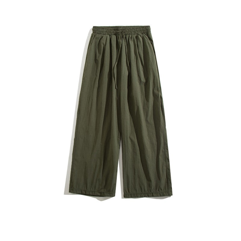 Pantaloni uomo Valstrend stile retrò, tuta overalls a taglio dritto e largo, tessuto traspirante e rapido asciugatura, vista frontale