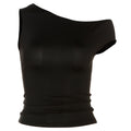Gilet donna slim fit con colletto diagonale e taglio a vita alta, color solid, di marca Valstrend.