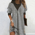 Women's Long Sleeve Round Neck Patchwork Top