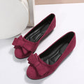 Scarpe da donna Valstrend flat casual in suede con fiocco, punta rotonda e suola gommino, taglie grandi, stile comodo e elegante